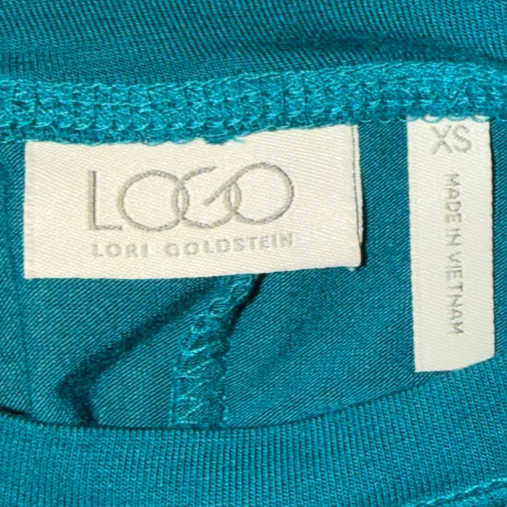 LOGO by Lori Goldstein Green Long Sleeves Tunic Top XS S M - Picture 4 of 5